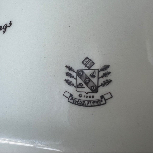 Vintage MCM Sailboat trinket dish decorative plate gilded Delano Studios 1965 - Picture 7 of 15